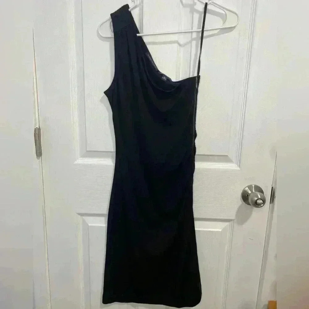 Banana Republic One Shoulder Sheath Dress Black‎ Size 2
